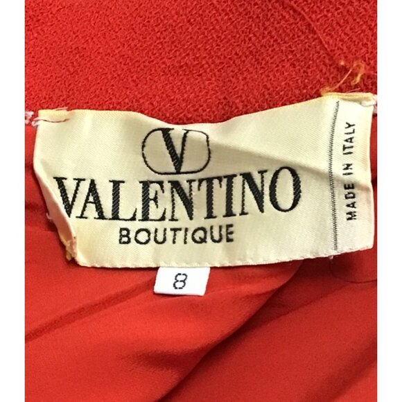 Valentino Vintage 2000's Womens Red Wool Skirt & Blazer Set Siz 8 - Picture 13 of 16
